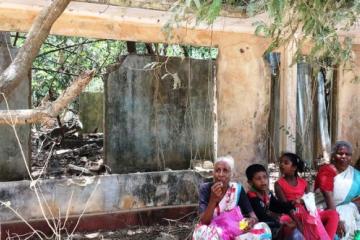 The former residents of Myliddy return as IDPs in April of this year to find their homes destroyed after 28 years of military occupation in a High-Security Zone.