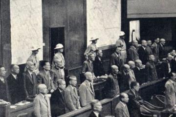 Defendants at the International Military Tribunal for the Far East, 1946.