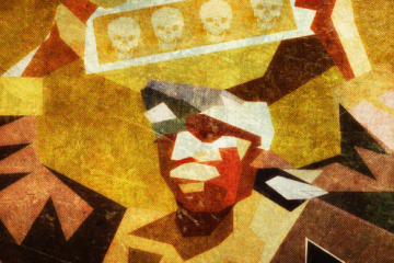 Artwork entitled “Rwanda Genocide Court Jails Former Ministers / Body Boxes”