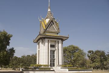 The memorial stupa of the Choeung Ek Killing Fields